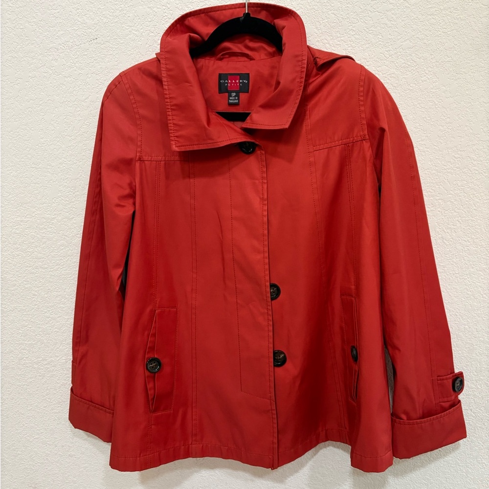 Gallery Vibrant Red Trench Coat